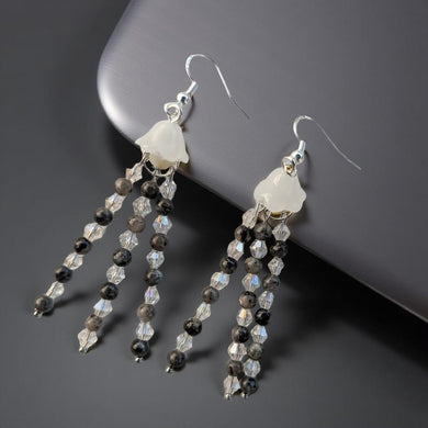 Jellyfish - Earrings - Black moonstone