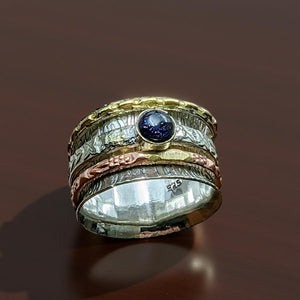 Spinner Ring - Blue Goldstone