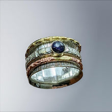Load image into Gallery viewer, Spinner Ring - Blue Goldstone