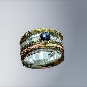 Spinner Ring - Blue Goldstone