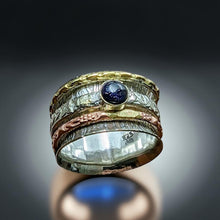 Load image into Gallery viewer, Spinner Ring - Blue Goldstone