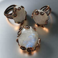 Load image into Gallery viewer, Copper wrapped, Moonstone, Chunky Ring