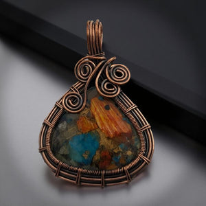 Copper wrapped -Spiny oyster -  Pendant