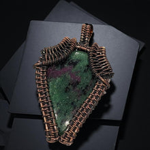 Load image into Gallery viewer, Copper Wrapped, Ruby in Zoisite, Pendant