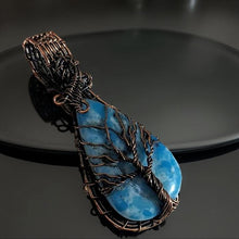 Load image into Gallery viewer, Copper wrapped, Tree of life, Blue Agate