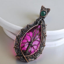 Load image into Gallery viewer, Copper wrapped, Tree of Life,Pink Topaz &amp; Green Onyx