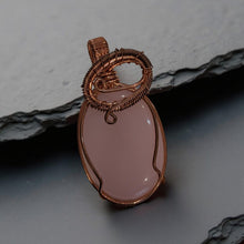 Load image into Gallery viewer, Rose Quartz, Copper wrapped, Pendant
