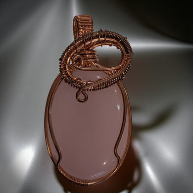 Rose Quartz, Copper wrapped, Pendant