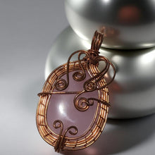 Load image into Gallery viewer, Rose Quartz- Copper wrapped -Pendant