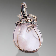 Load image into Gallery viewer, Copper wrapped, Rose Quartz, Pendant