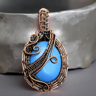 Copper Wrapped - Pendant - Sleeping beauty Turquoise