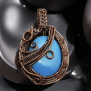 Copper wrapped - Pendant - sleeping beauty Turquoise