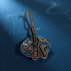 Copper wrapped, Apatite, Pendant