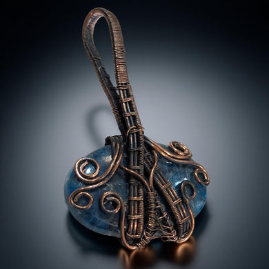 Copper wrapped, Apatite, Pendant