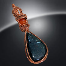 Load image into Gallery viewer, Copper wrapped, Bloodstone &amp; Carnelian, Pendant