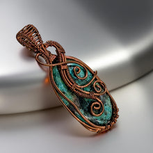 Load image into Gallery viewer, Copper wrapped, Azurite- Malachite, Pendant