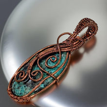 Load image into Gallery viewer, Copper wrapped, Azurite- Malachite, Pendant