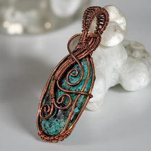 Load image into Gallery viewer, Copper wrapped, Azurite- Malachite, Pendant