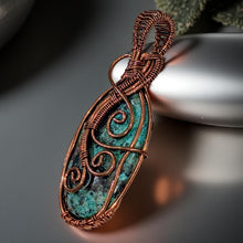 Load image into Gallery viewer, Copper wrapped, Azurite- Malachite, Pendant