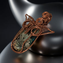 Load image into Gallery viewer, Copper wire wrapped - Owl - Shattuckite- Pendant