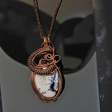 Load image into Gallery viewer, Copper wrapped, Dendrite opal - Necklace