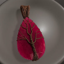 Load image into Gallery viewer, Copper wrapped -Tree of life - Pendant - Simulated Ruby