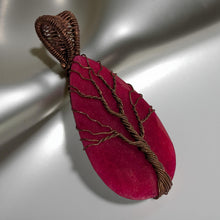 Load image into Gallery viewer, Copper wrapped -Tree of life - Pendant - Simulated Ruby