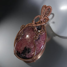Load image into Gallery viewer, Copper wrapped, Rhodonite, Pendant