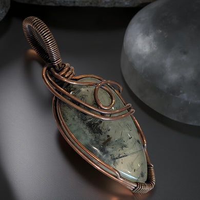 Copper wrapped - Prehnite - Pendant