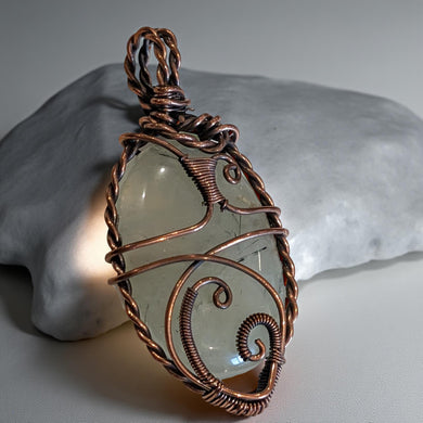 Copper wrapped - Prehnite - Pendant