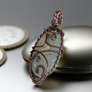Copper wrapped - Prehnite - Pendant