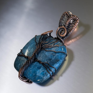 Copper wrapped, Tree of life, Apatite, Pendant