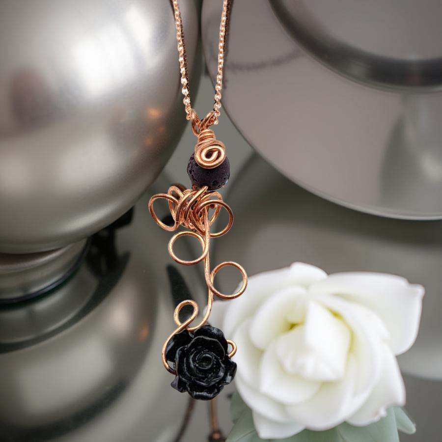 Black Rose & Lava Stone, Copper 18