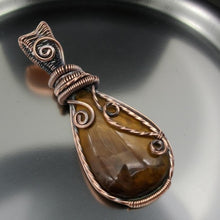 Load image into Gallery viewer, Wire wrapped - copper - Tiger Eye pendant