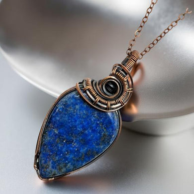 Copper wrapped - lapis lazuli - Necklace