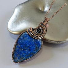 Load image into Gallery viewer, Copper wrapped - lapis lazuli - Necklace