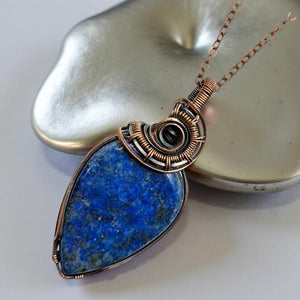 Copper wrapped - lapis lazuli - Necklace