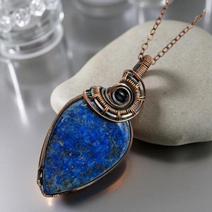 Copper wrapped - lapis lazuli - Necklace