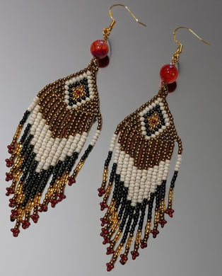 Fire Agate - Beaded - Earrings
