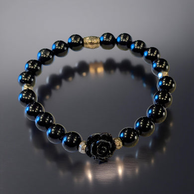 Black Rose - Black Obsidian - Bracelet