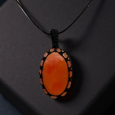Dark fire red agate, Necklace