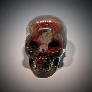 Skull -Dark fire red agate