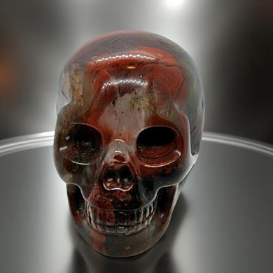Skull -Dark fire red agate