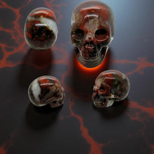 Load image into Gallery viewer, Skull -Dark fire red agate