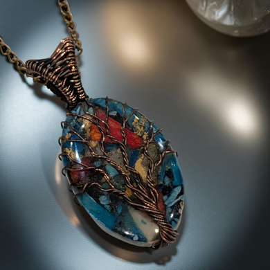 Copper wrapped - Spiny Oyster - Necklace
