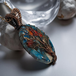 Copper wrapped - Spiny Oyster - Necklace