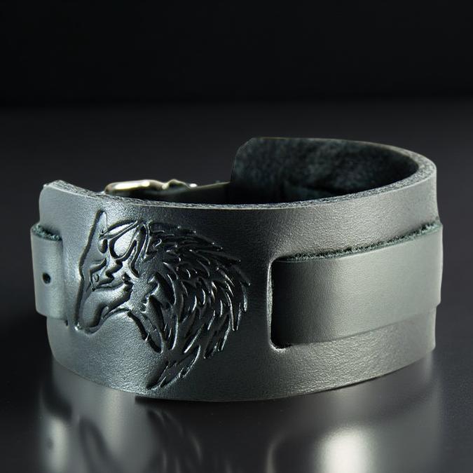 Wolf Leather Bracelet