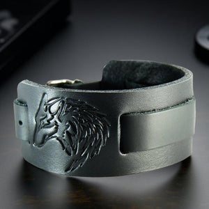 Wolf Leather Bracelet