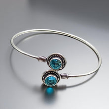 Load image into Gallery viewer, Blue Topaz - Cuff Bracelet.