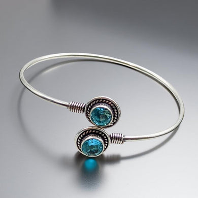 Blue Topaz - Cuff Bracelet.